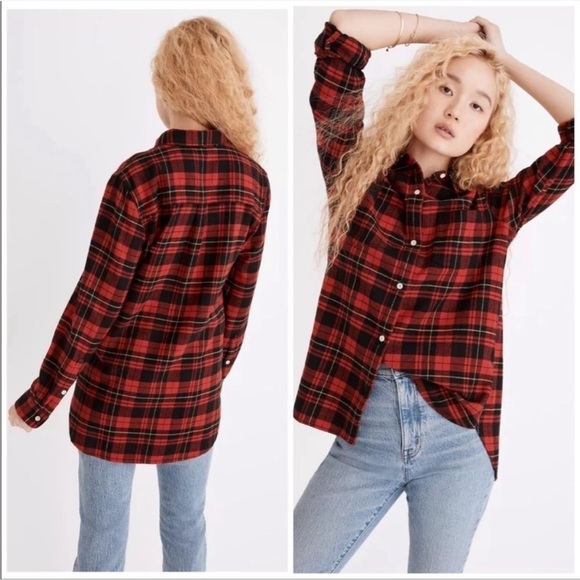 Madewell Tops - Madewell Classic Ex-Boyfriend Flannel Button Down Shirt in Kirtling Plaid Small
